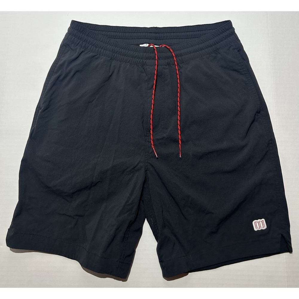Topo Designs Shorts Mens Medium Black Nylon Drawstring Hiking Outdoor Casual EUC
